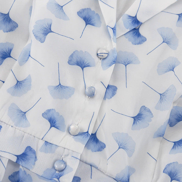 Elegant Blue Floral Peplum Maxi Dress