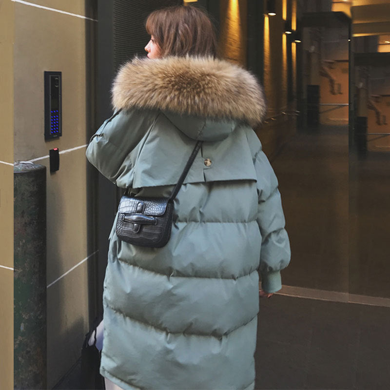 Women’s Oversized Faux Fur Hooded Long Puffer Coat