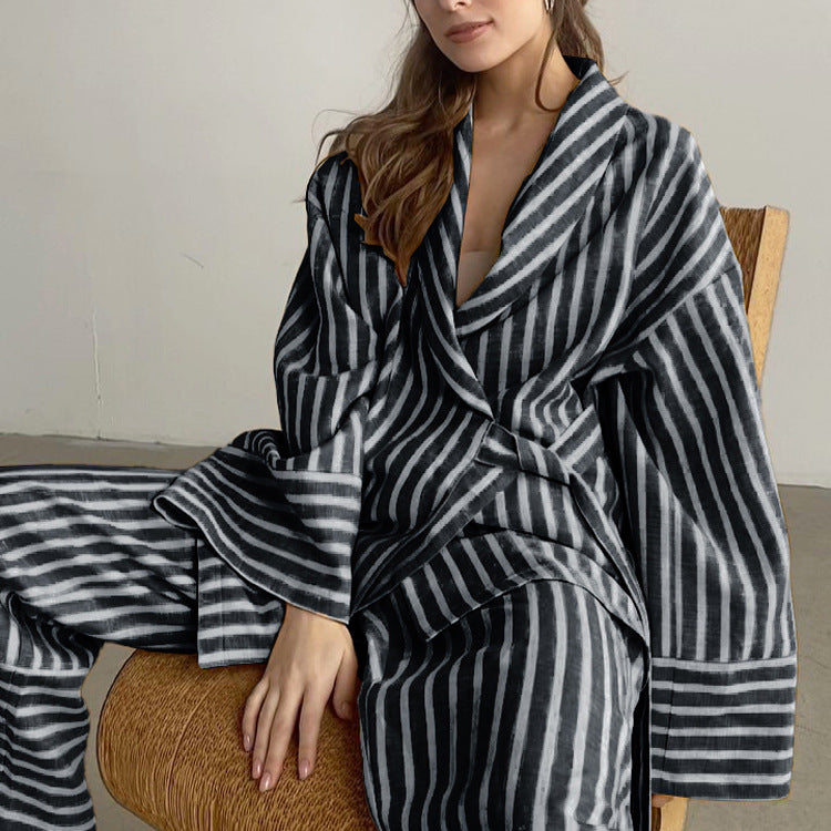 Striped Relaxed Fit Two-Piece Set