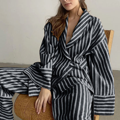 Striped Relaxed Fit Two-Piece Set