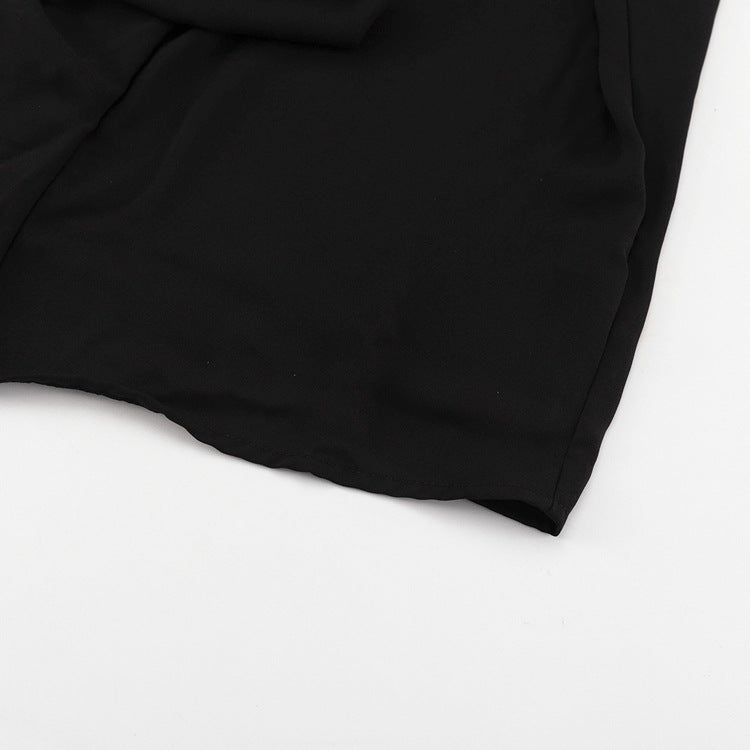 Dramatic Ruffle Front Blouse with Flared Bell Sleeves