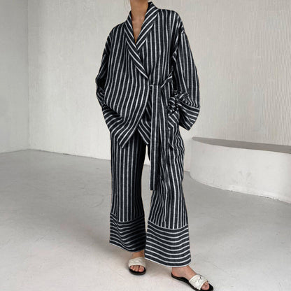 Striped Relaxed Fit Two-Piece Set