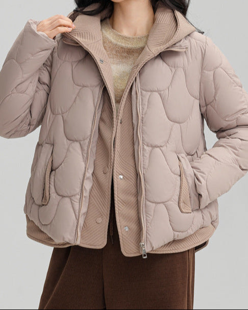 Women’s Oversized Metallic-Texture Puffer Jacket