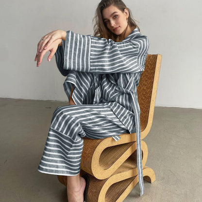 Striped Relaxed Fit Two-Piece Set