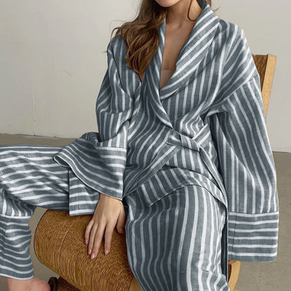 Striped Relaxed Fit Two-Piece Set