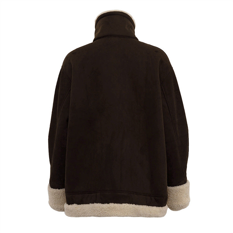 Nordic Shearling-Lined Aviator Jacket – Coffee Brown