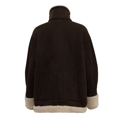 Nordic Shearling-Lined Aviator Jacket – Coffee Brown