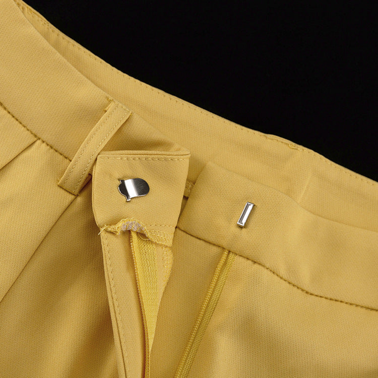 Power-Shoulder Oversized Blazer & Wide-Leg Pants Set – Chartreuse