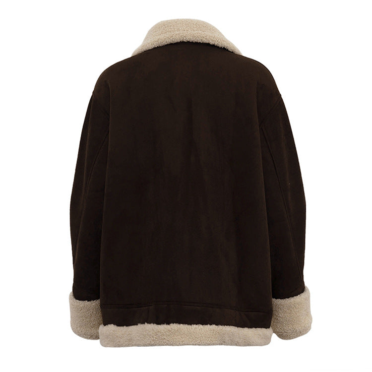 Nordic Shearling-Lined Aviator Jacket – Coffee Brown