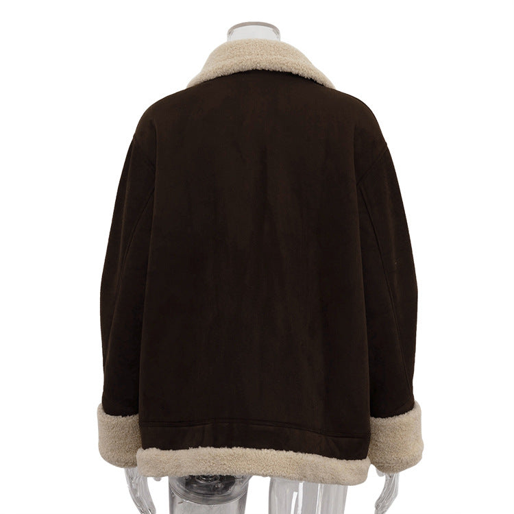 Nordic Shearling-Lined Aviator Jacket – Coffee Brown