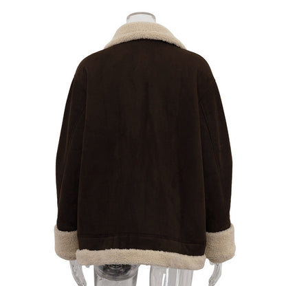 Nordic Shearling-Lined Aviator Jacket – Coffee Brown
