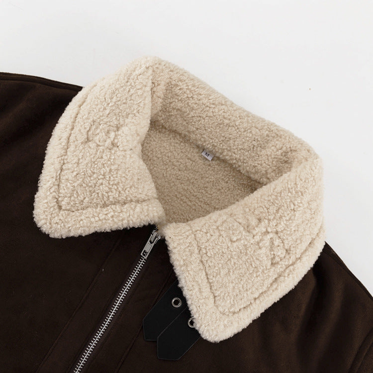 Nordic Shearling-Lined Aviator Jacket – Coffee Brown