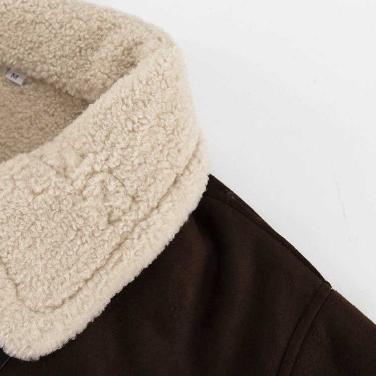 Nordic Shearling-Lined Aviator Jacket – Coffee Brown