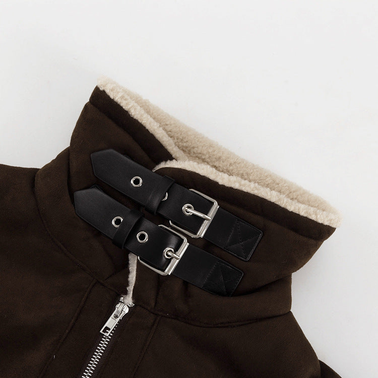 Nordic Shearling-Lined Aviator Jacket – Coffee Brown