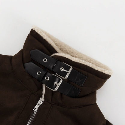 Nordic Shearling-Lined Aviator Jacket – Coffee Brown