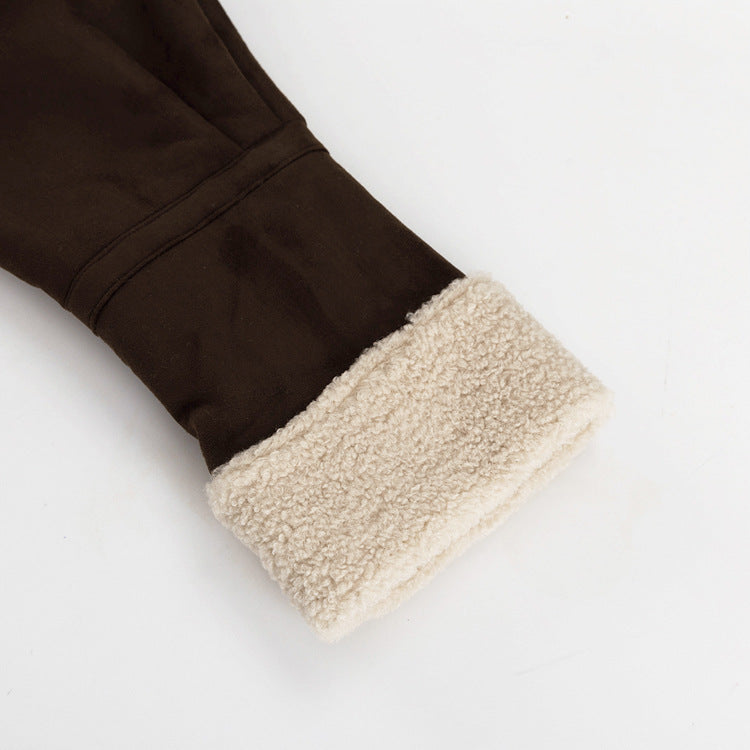 Nordic Shearling-Lined Aviator Jacket – Coffee Brown