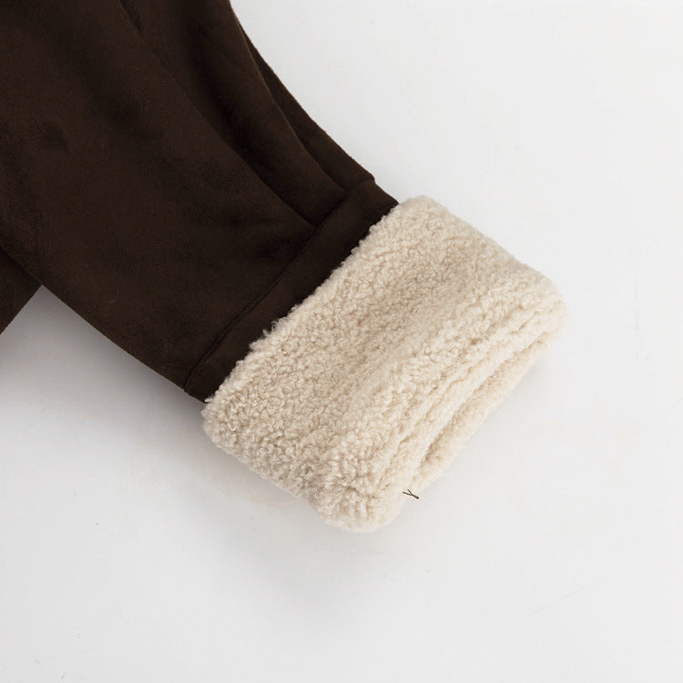 Nordic Shearling-Lined Aviator Jacket – Coffee Brown