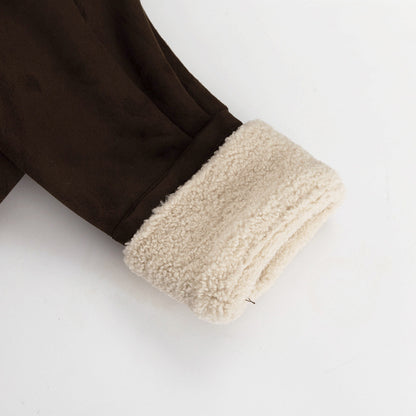 Nordic Shearling-Lined Aviator Jacket – Coffee Brown
