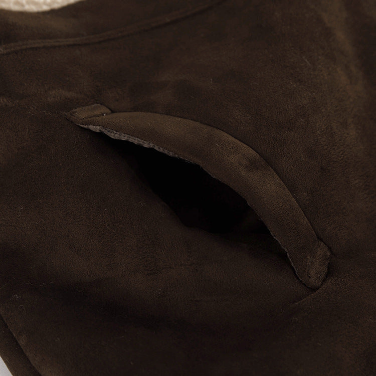 Nordic Shearling-Lined Aviator Jacket – Coffee Brown