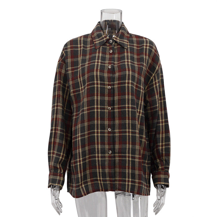Plaid Oversized Shirt Jacket – Casual & Cozy Style