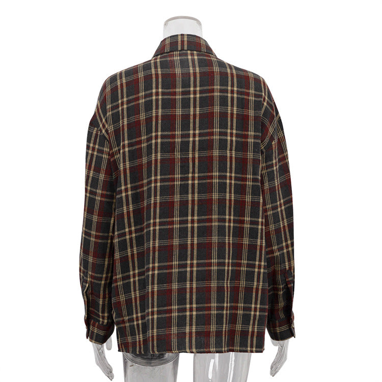 Plaid Oversized Shirt Jacket – Casual & Cozy Style