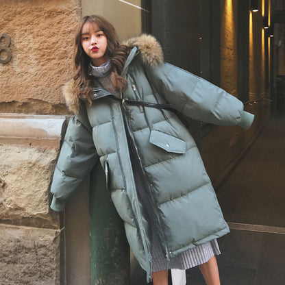 Women’s Oversized Faux Fur Hooded Long Puffer Coat