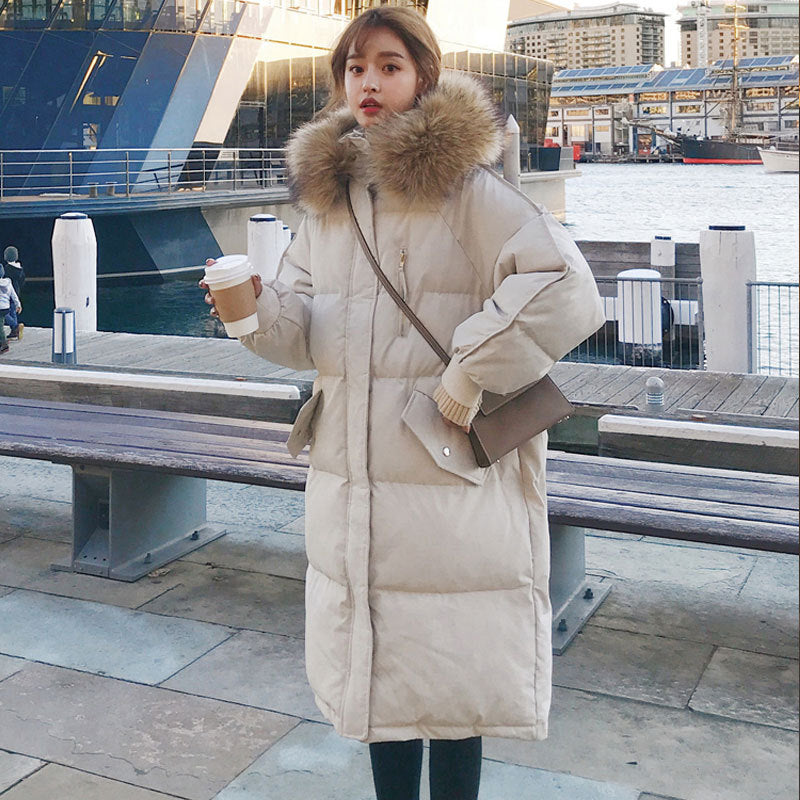 Women’s Oversized Faux Fur Hooded Long Puffer Coat