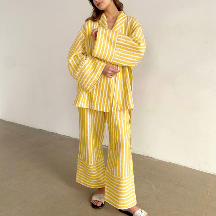 Striped Relaxed Fit Two-Piece Set