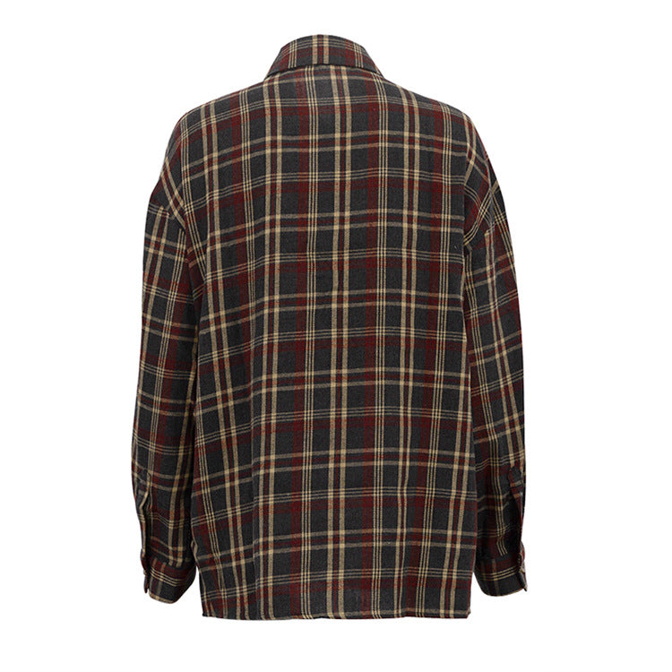 Plaid Oversized Shirt Jacket – Casual & Cozy Style