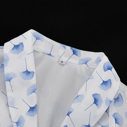 Elegant Blue Floral Peplum Maxi Dress