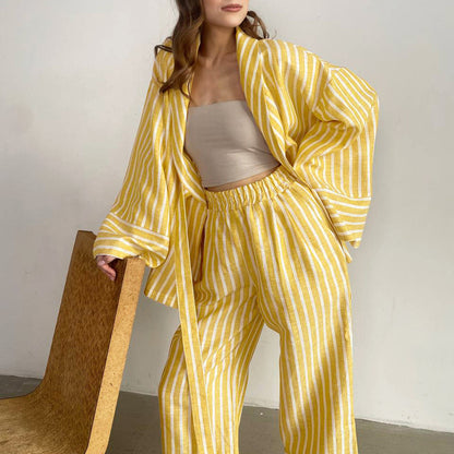 Striped Relaxed Fit Two-Piece Set