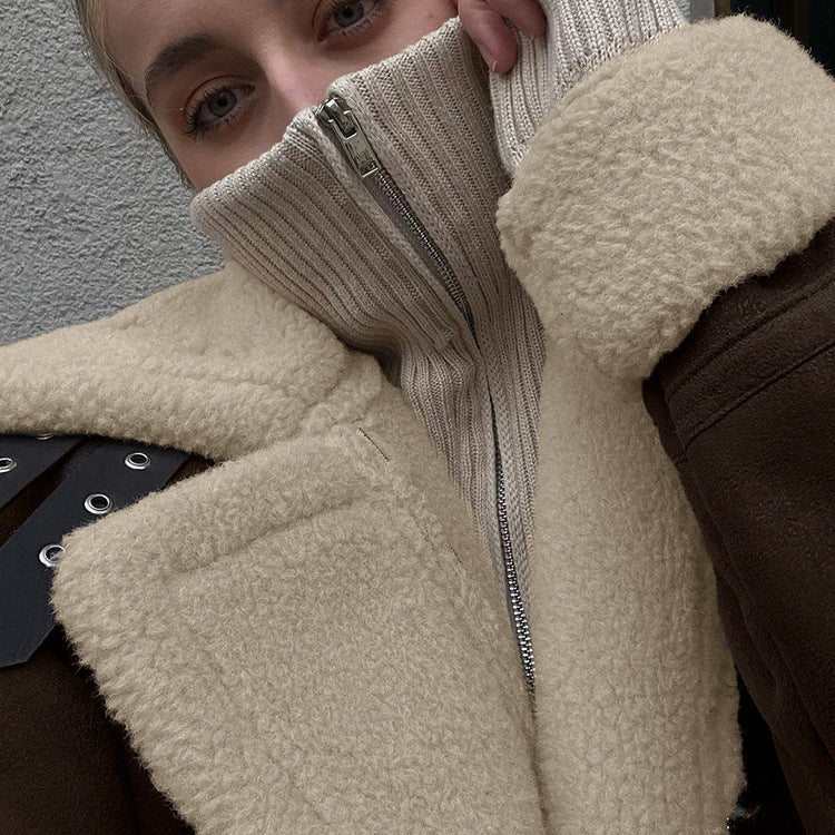 Nordic Shearling-Lined Aviator Jacket – Coffee Brown