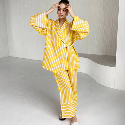 Striped Relaxed Fit Two-Piece Set