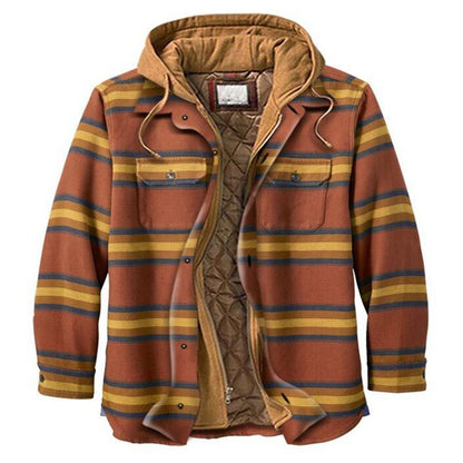 Men’s Premium Quilted Flannel Hoodie Jacket – Warm, Stylish & Built for Winter