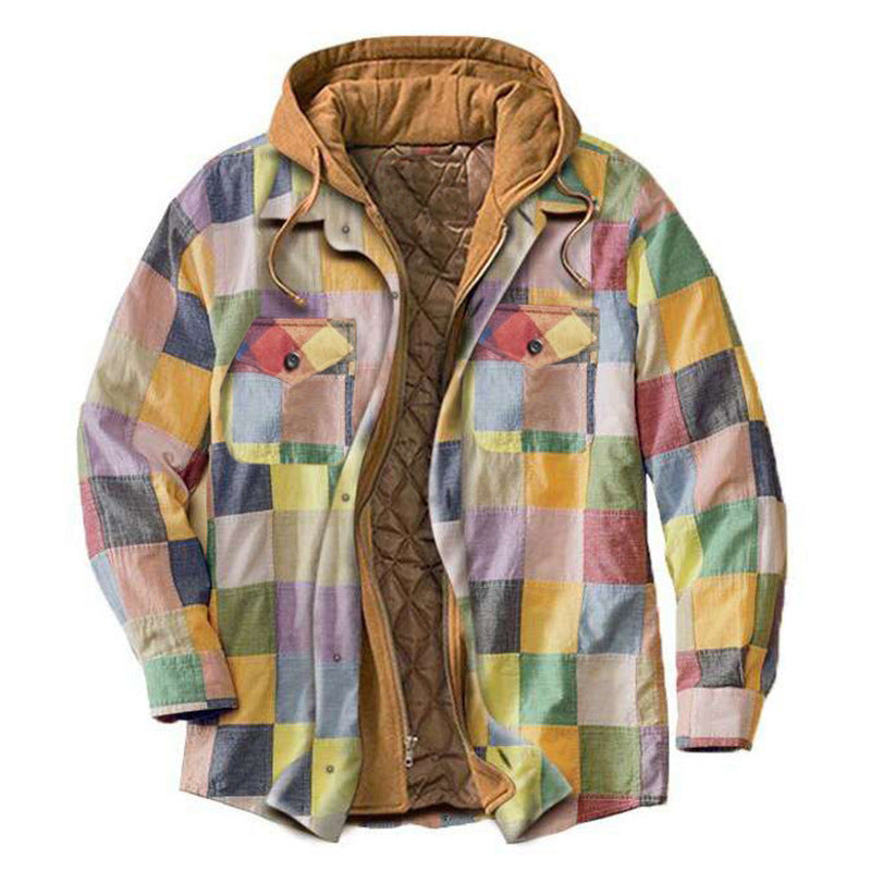 Men’s Premium Quilted Flannel Hoodie Jacket – Warm, Stylish & Built for Winter